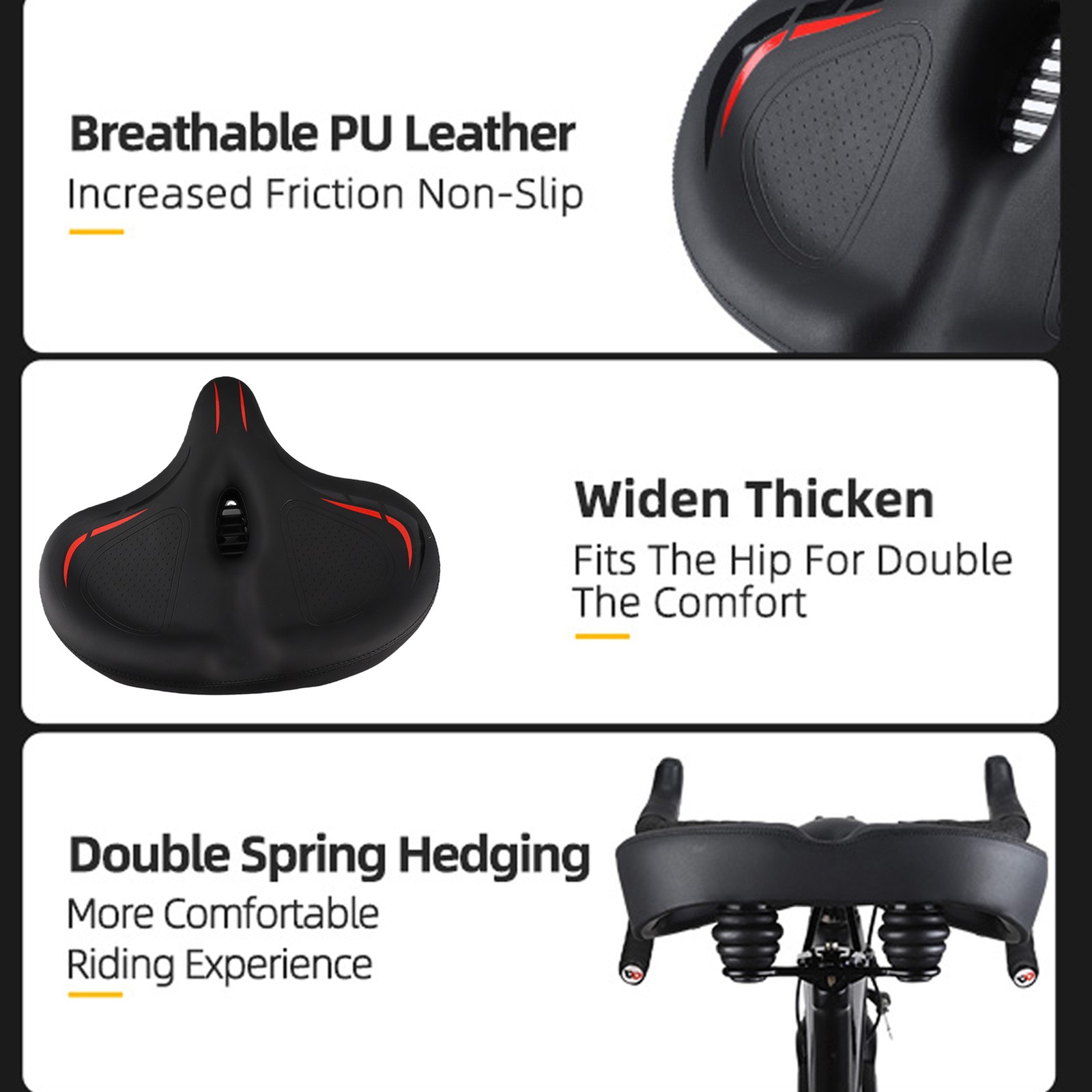 Thickened High Elasticity Bike Saddle Soft Waterproof PU Pad Road S WAPK