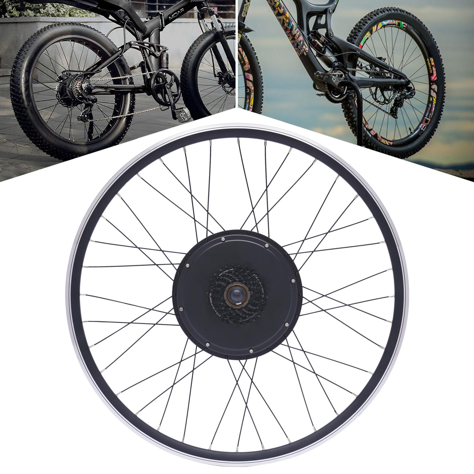 28-29inch Electric Bicycle Rear Wheel Hub Motor 5 Gears Electric Bike Kit 1000W