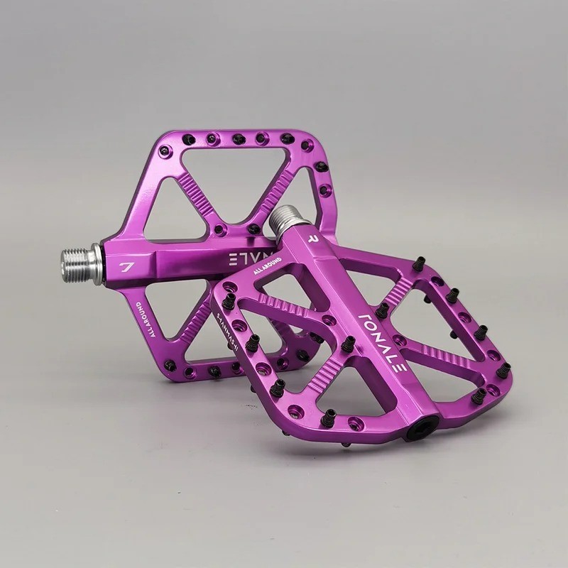MTB Bike Pedals Brown CNC Aluminum Alloy Polished 3 Bearings Pedal Road Mountain