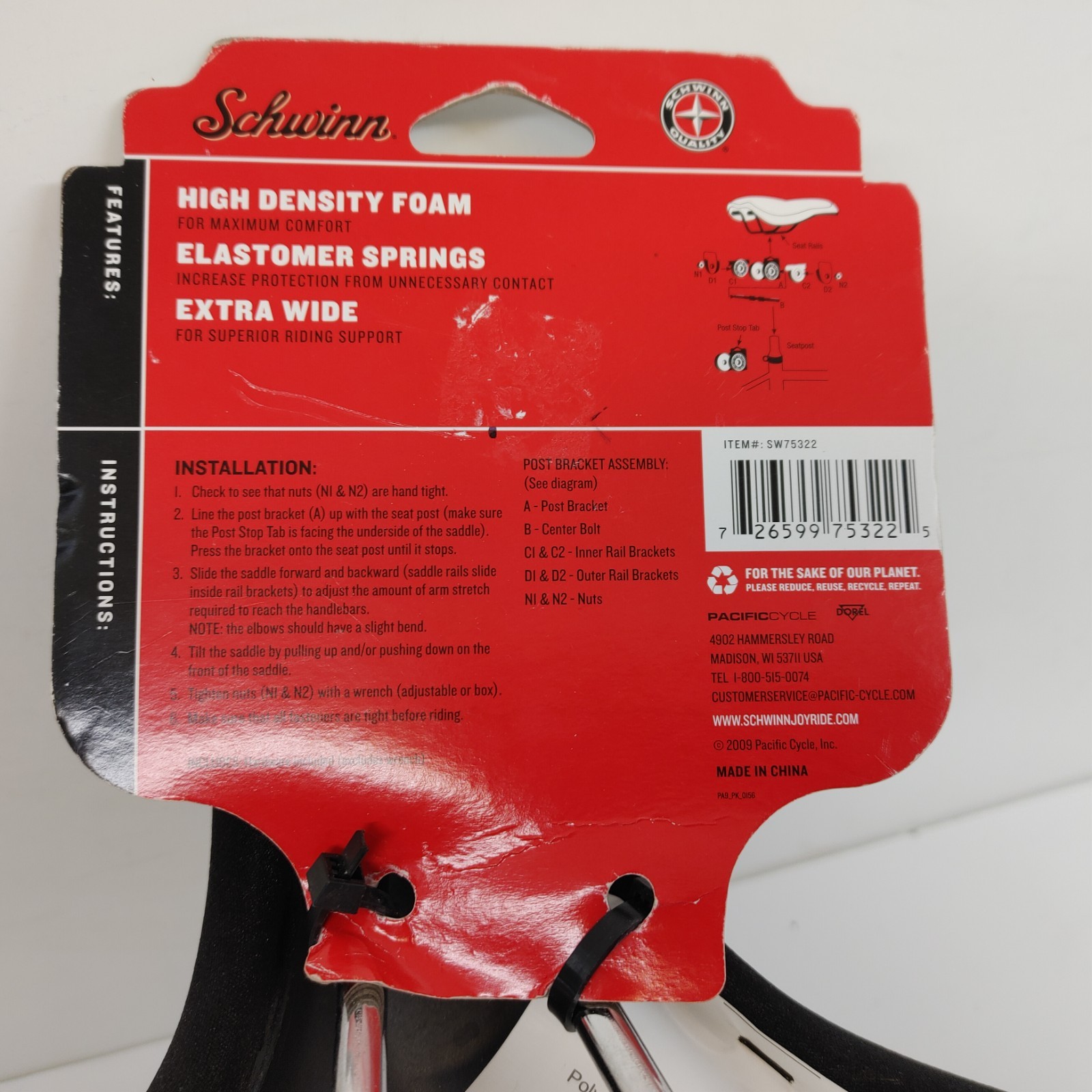 Schwinn Soft Extra Wide Saddle Comfort Bicycle Seat