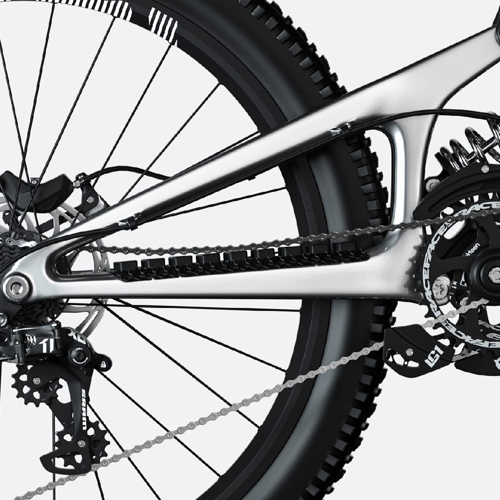 ENLEE Mountain Bike Chainstay Protector, MTB Silicone Chain Small, Black 4