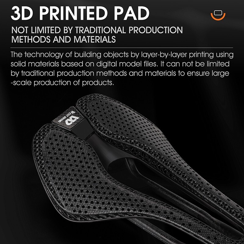 WEST BIKING Carbon Fiber 3D Printed Saddle Ultralight Road Bike Hollow Cushion