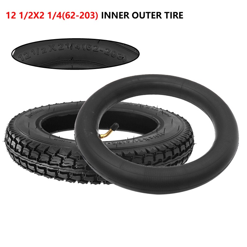 Heavy Duty 12-1/2 x 2-1/4 Tire & Inner Tube Bent Stem 12.5 x 2.25 Electric Bike