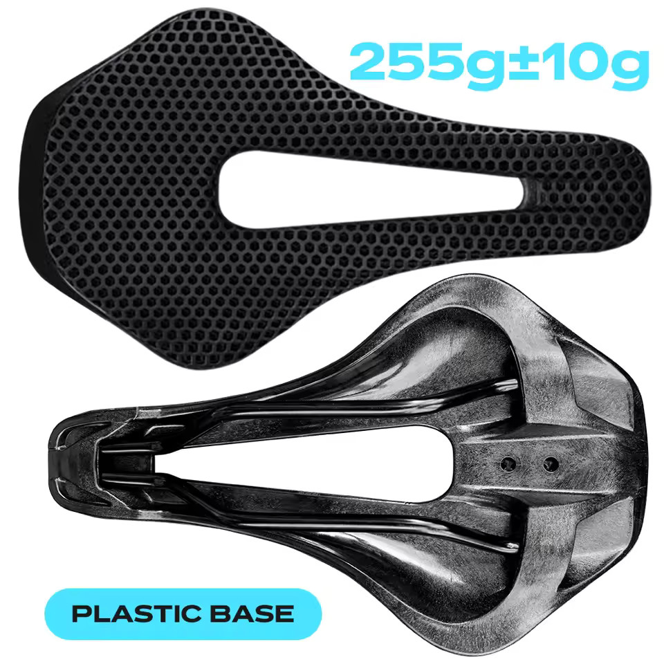2024 RYET 3D Printed Saddle Ultralight Hollow Comfortable Black Plastic Base