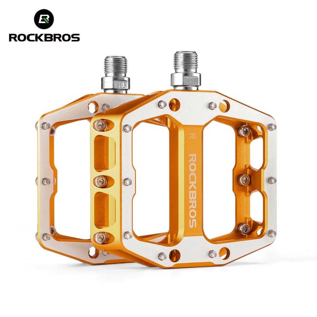 ROCKBROS Mountain Road Bike Pedals Wide Flat Aluminum Alloy Pedal Non-Slip 9/16″