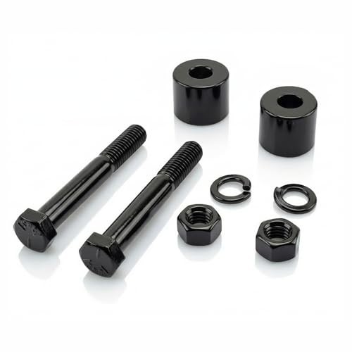 1 Pair Handlebar Riser Extension Spacers, Adds 1″ Height, Gloss Black Powder