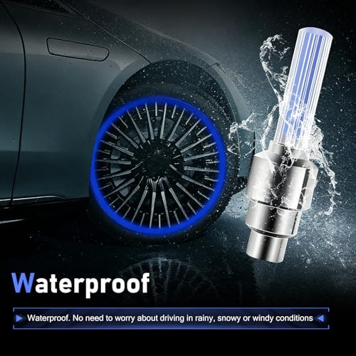 Tire Valve Stem Cap Lights, LED Wheel Flash Light, Motion-activated 4 PCS Blue