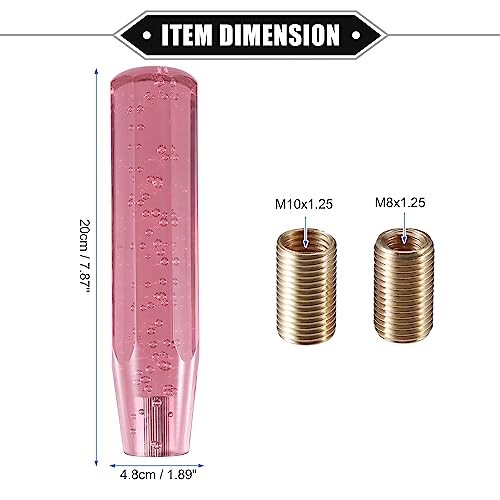 Gear Shift Knob Stick, 20cm Faux Crystal Transparent Bubble Gear Shifter Pink
