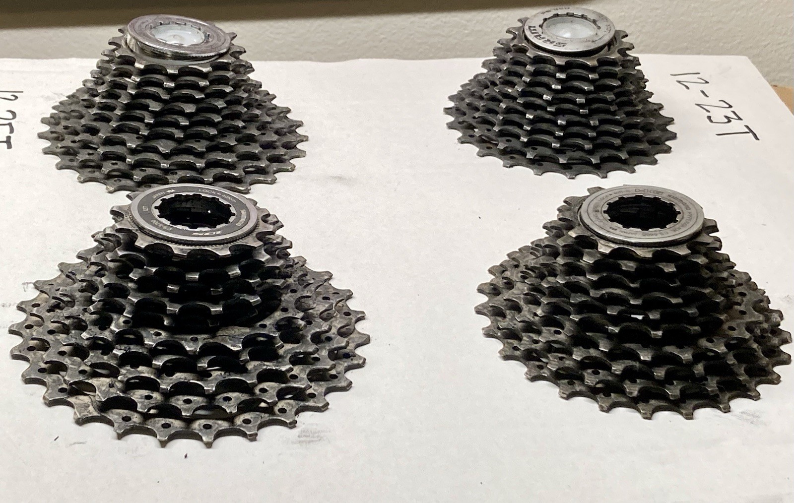 Lot of 4 Shimano 10-Speed Road Cassettes, CS-6600/CS-5700, 12-23, 12-25 & 12-27!