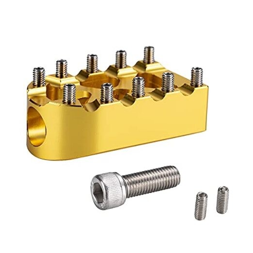 Hopider Motorcycle Gear Shifter peg, Anti-Skid Shift Lever Foot Peg 360° Gold