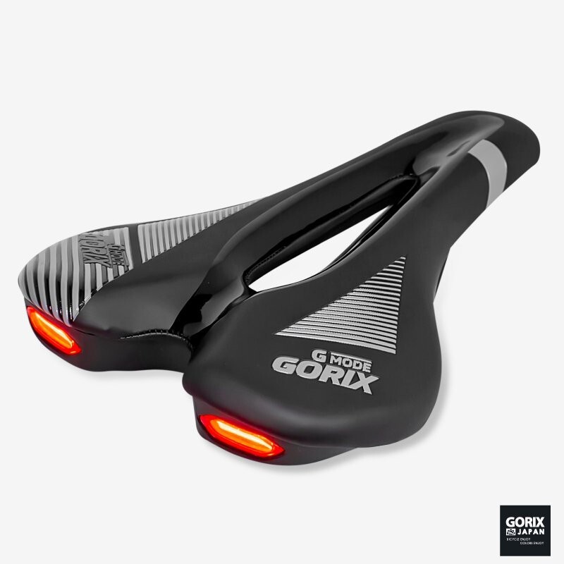 GORIX Bicycle Saddle GX-GMODE 340g PU Leather With Teal Light