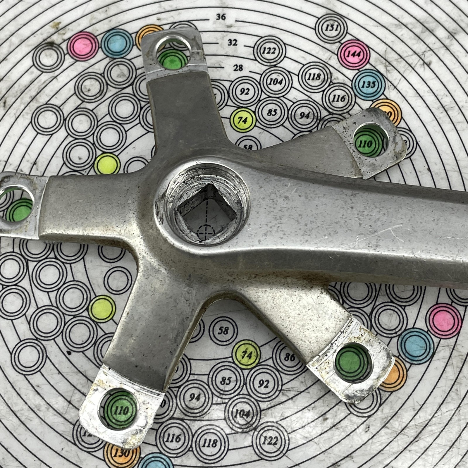 Vintage Shimano FC-B124 Crank Arms 175mm Square Taper 110 BCD Made in Japan