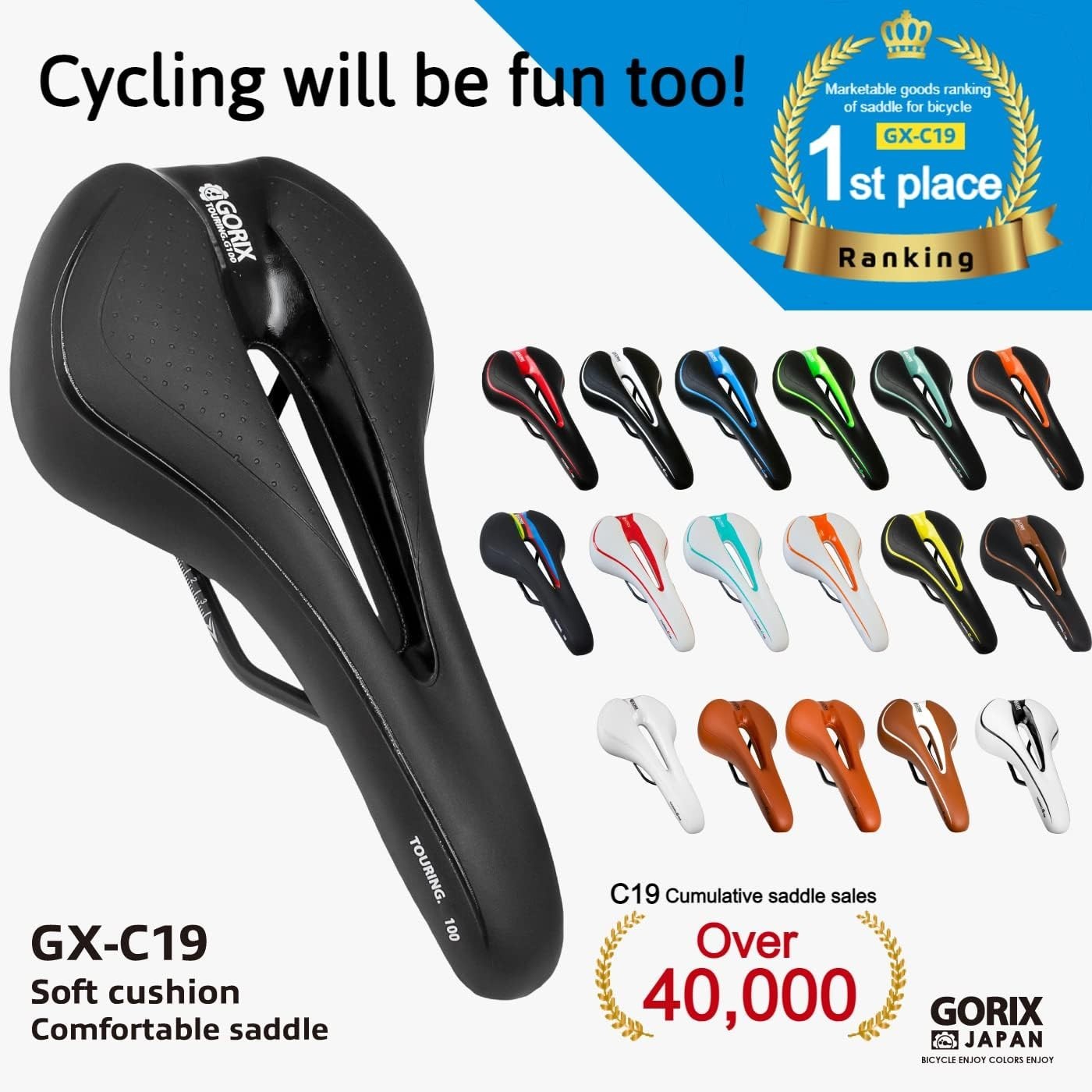 Stylish Black and Yellow Bike Saddle with Foam Cushion – Optimal Comfort for All