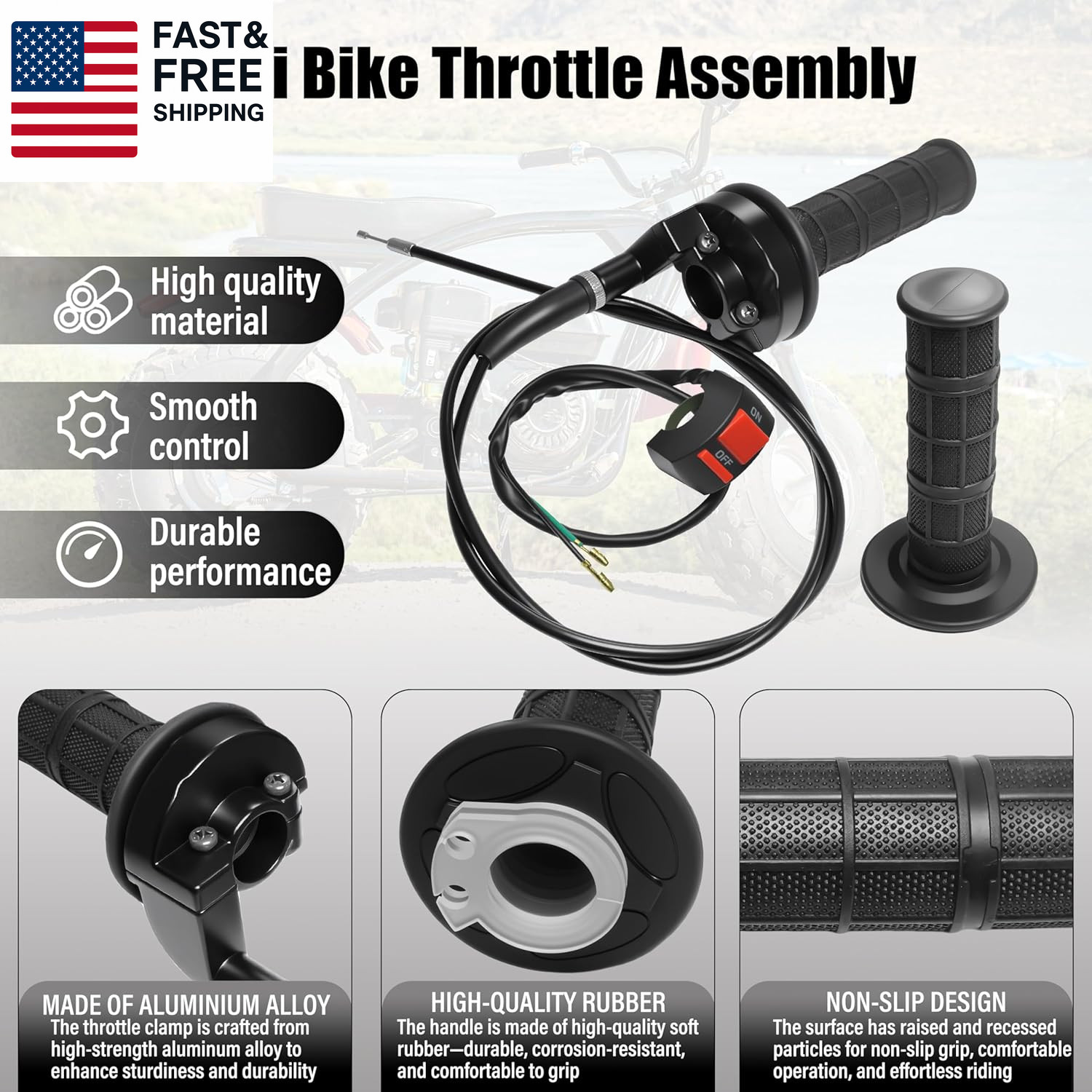 Universal Mini Bike Throttle Assembly&Cable Kit | Direct Replacement for Coleman