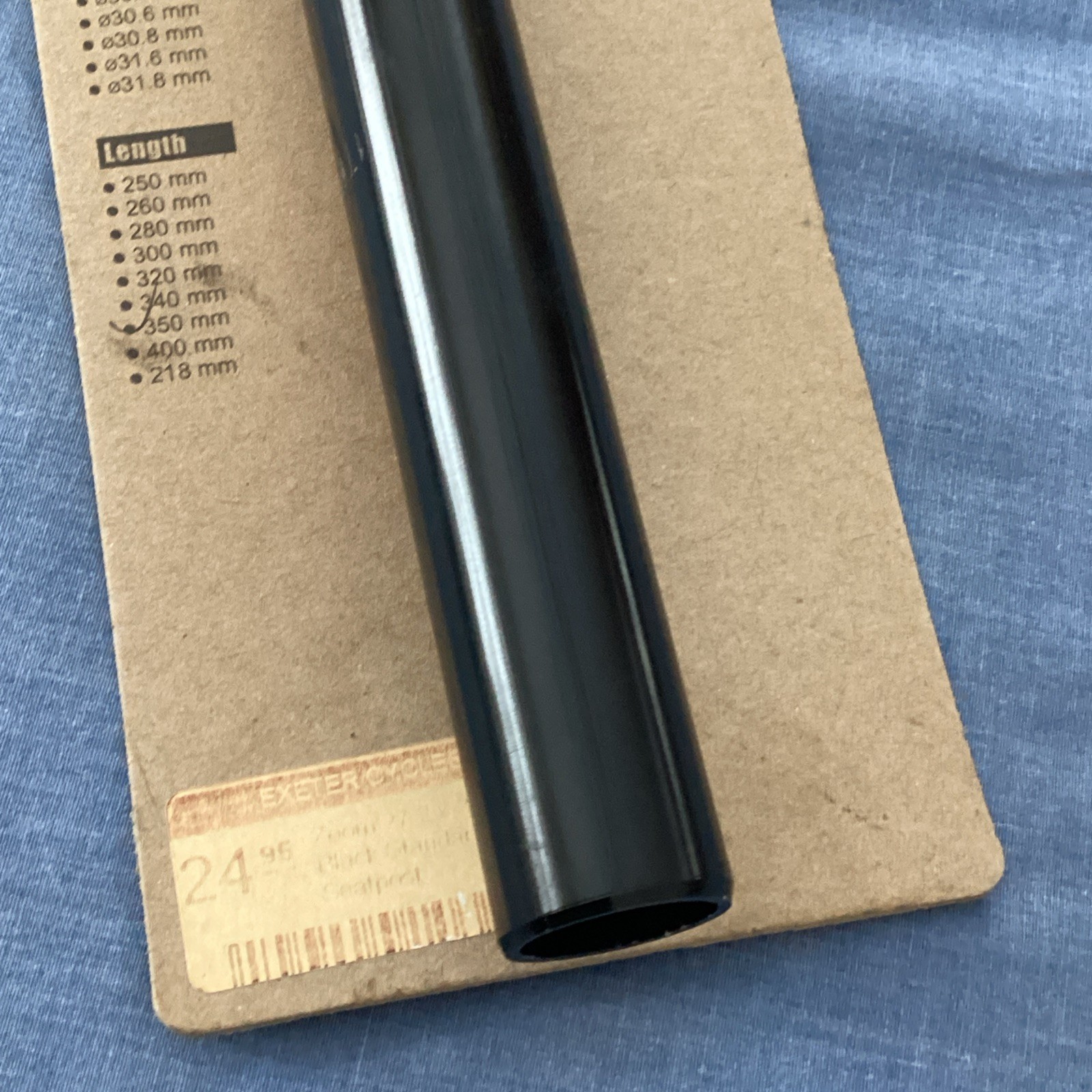 New Zoom Black Aluminum Seat Post 27.2 Diameter Round Length 350mm Length