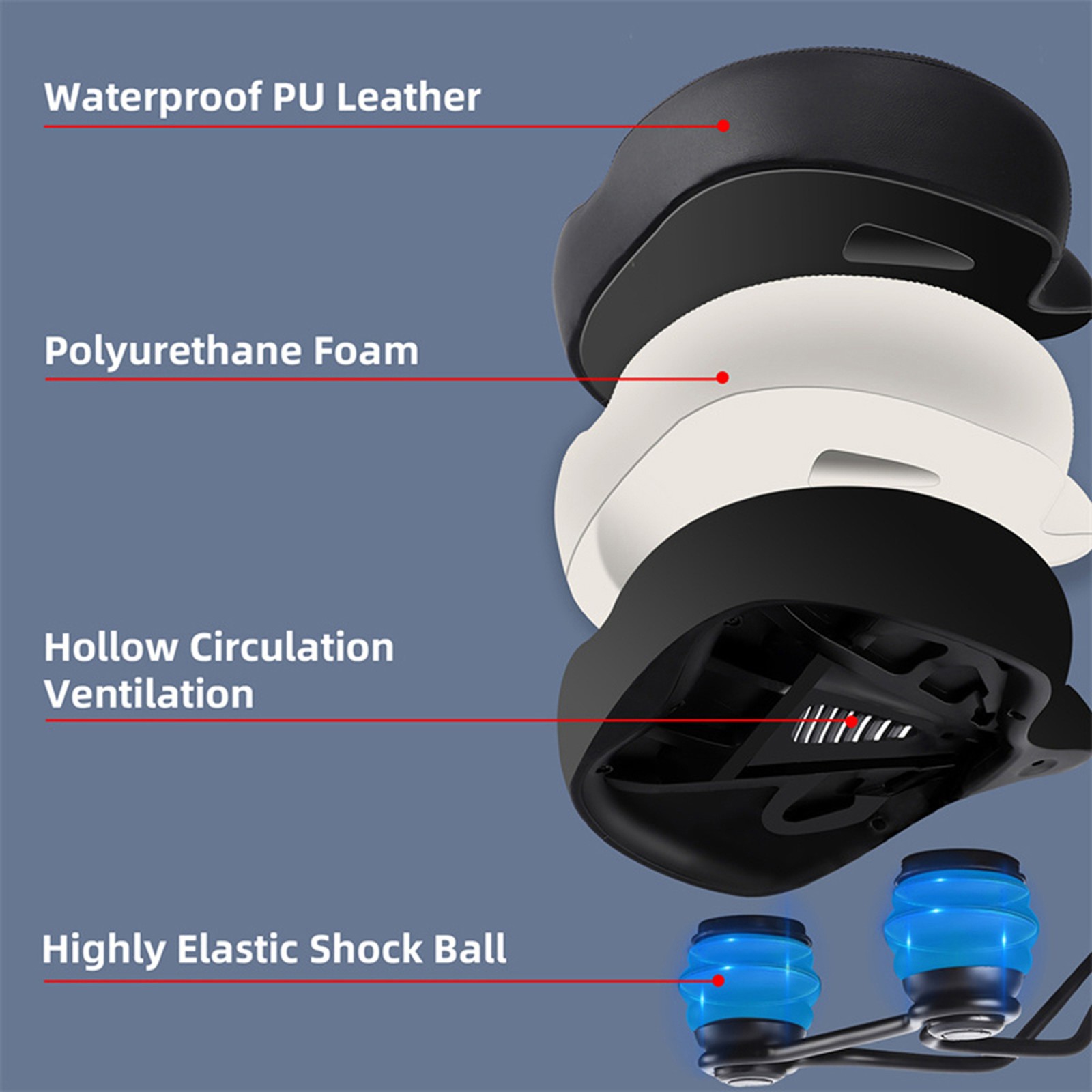 Thickened High Elasticity Bike Saddle Soft Waterproof PU Pad Road S WAPK