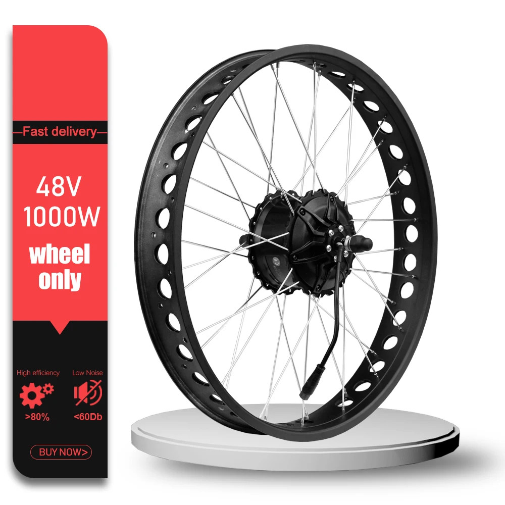 48V 1000W 4.0 Tyre Brushless Rear Hub Motor Wheel for Snow E-bike Conversion Kit