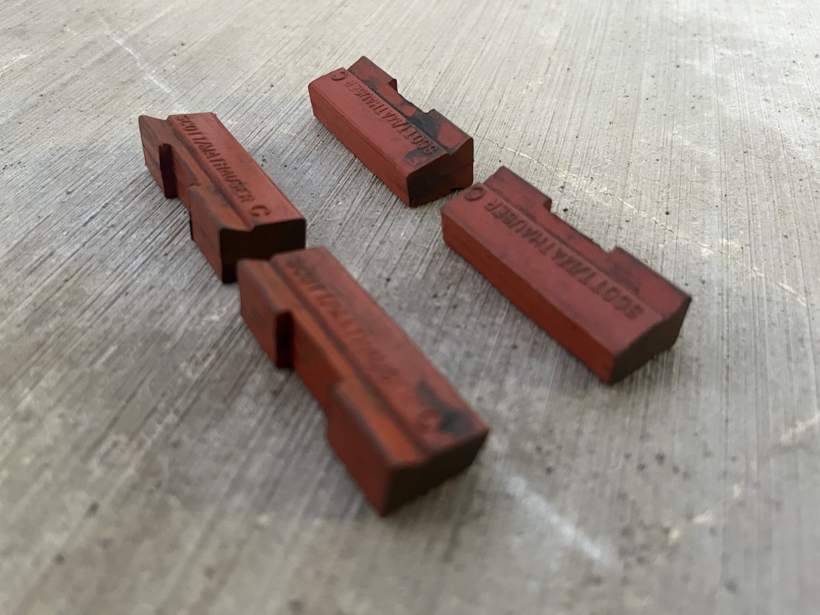 NOS Scott Mathauser Yokozuna C Type Salmon Road Old School BMX Brake Pad Inserts
