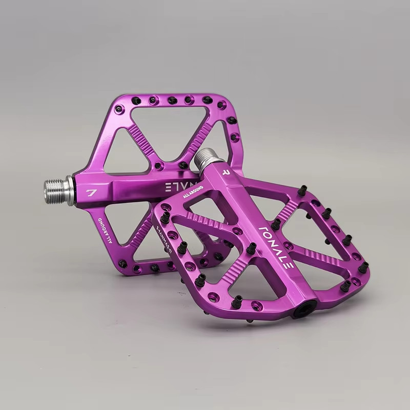 MTB Bike Pedals Brown CNC Aluminum Alloy Polished 3 Bearings Pedal Road Mountain