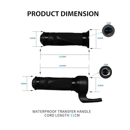 Electric Bike Full Twist Throttle Speed Control Handle 24V 36V 48V 60V SM Plug
