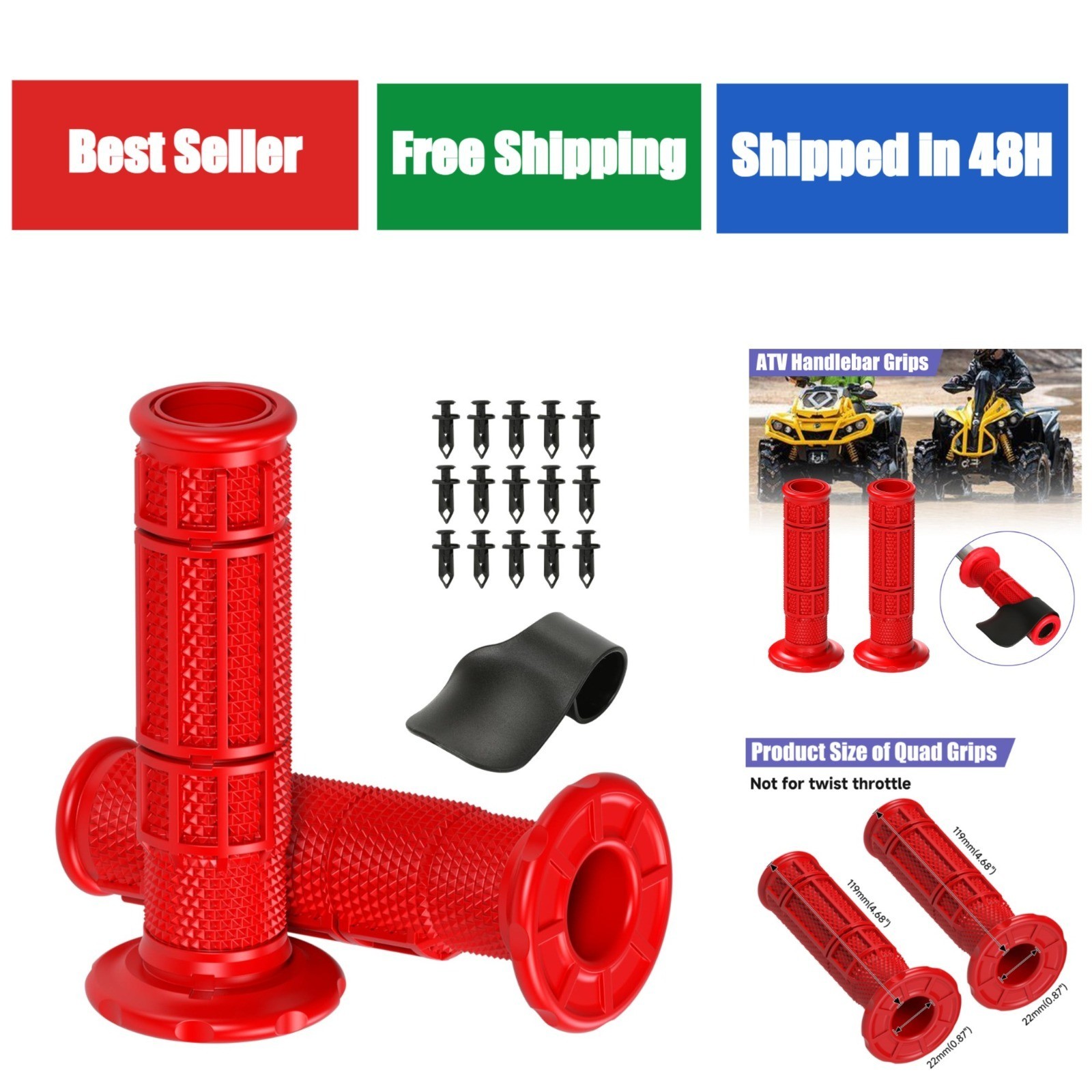 CILOYU 7/8 Handlebar Grips Rubber for ATV Replacement