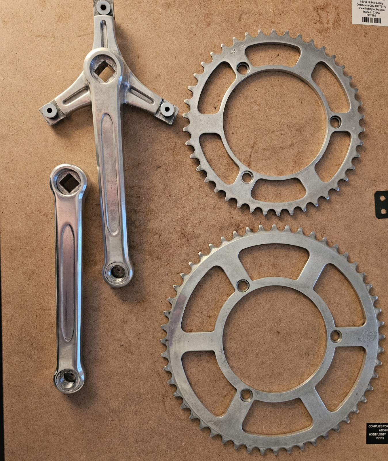 Vintage TA Specialites 3 Arm Double Crankset 170mm 52, 42 Chainrings!