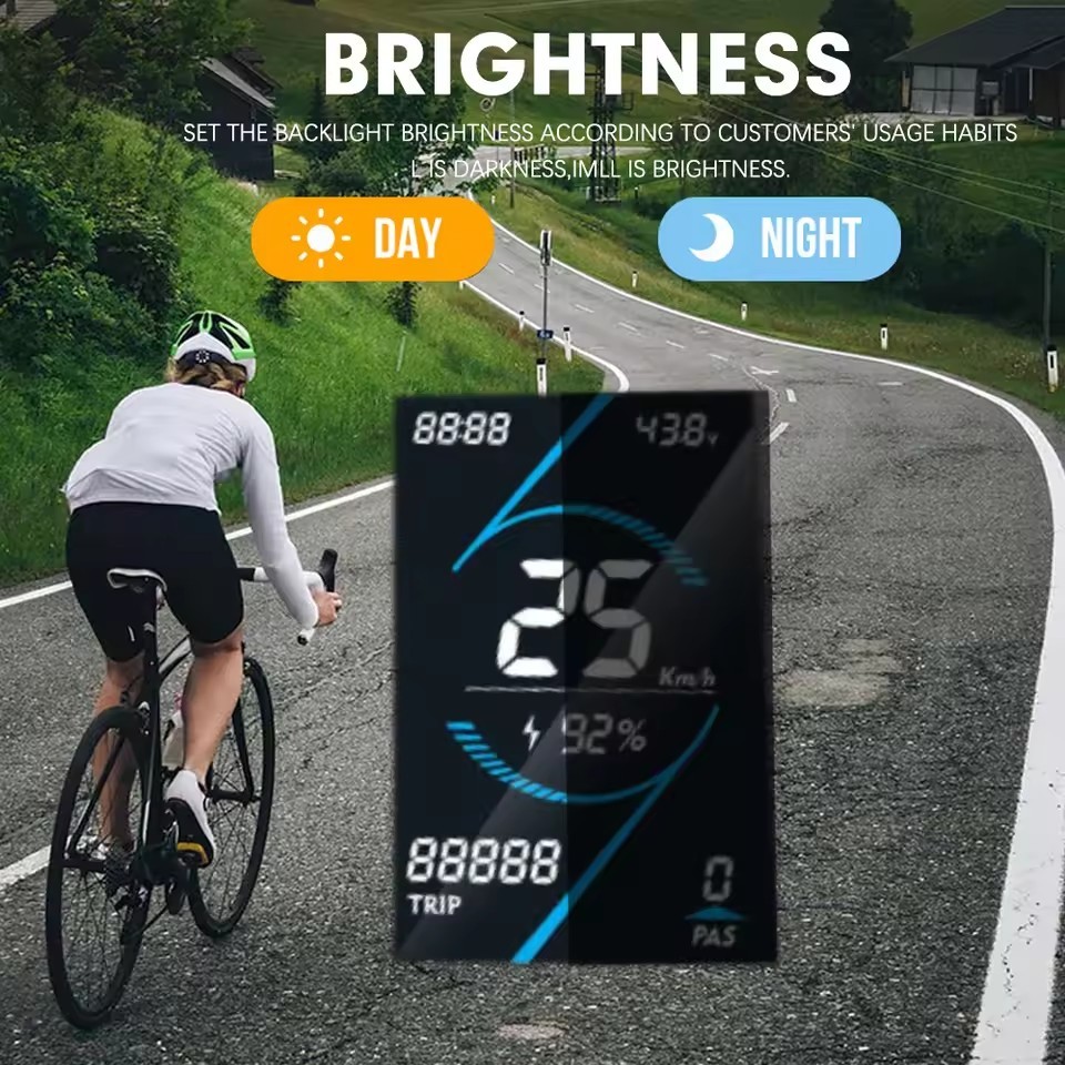 E-Bike Colour T5S LCD Display Power Speed Meter Control Panel 24V-72V SM/WP Plug