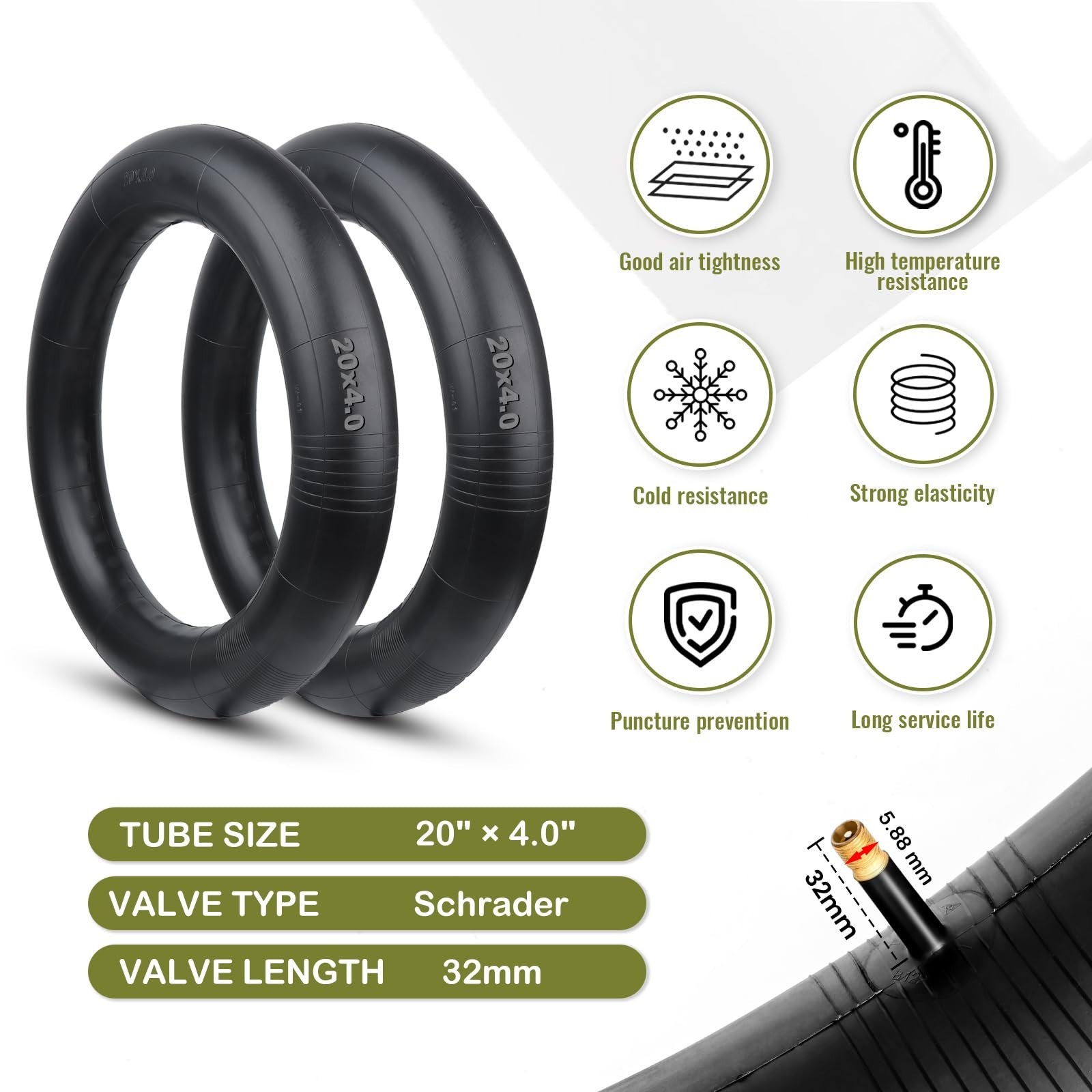 WHEELO Fat E-Bike Tire: 20×4.0 inch Fat MTB Tire, All-Terrain Folding Replace…