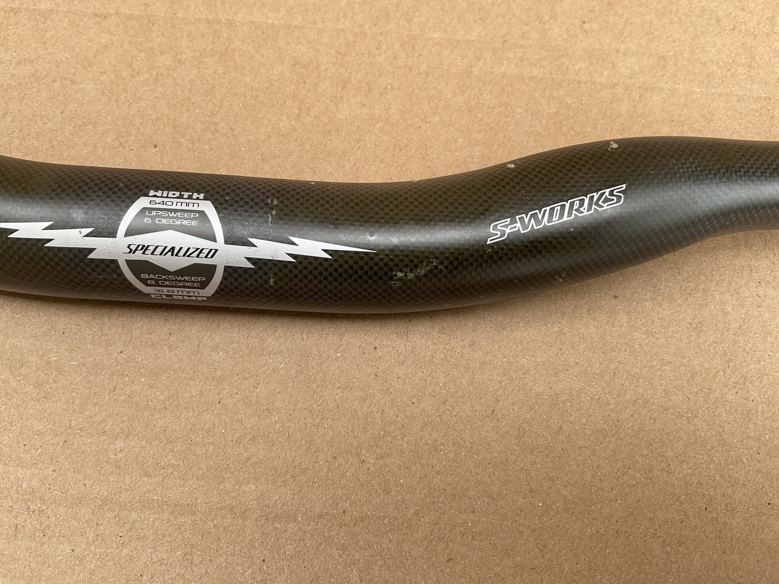 Specialized S-Works XC Carbon Handlebar 640mm 31.8mm Clamp 6° Back Sweep