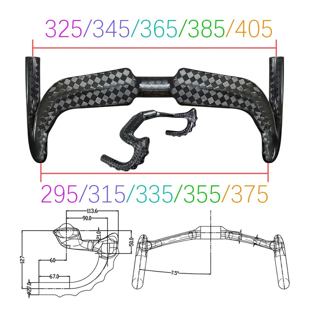 Professional Carbon Fiber Track Fixed Ratio Racing Bike Handlebar 31.8mm