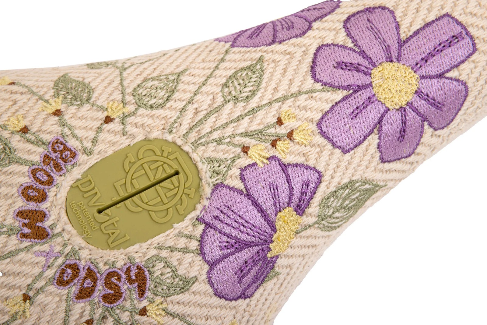ODYSSEY x Bloom Fat Pivotal BMX Saddle – 241x139mm Cream Corduroy/Flowers