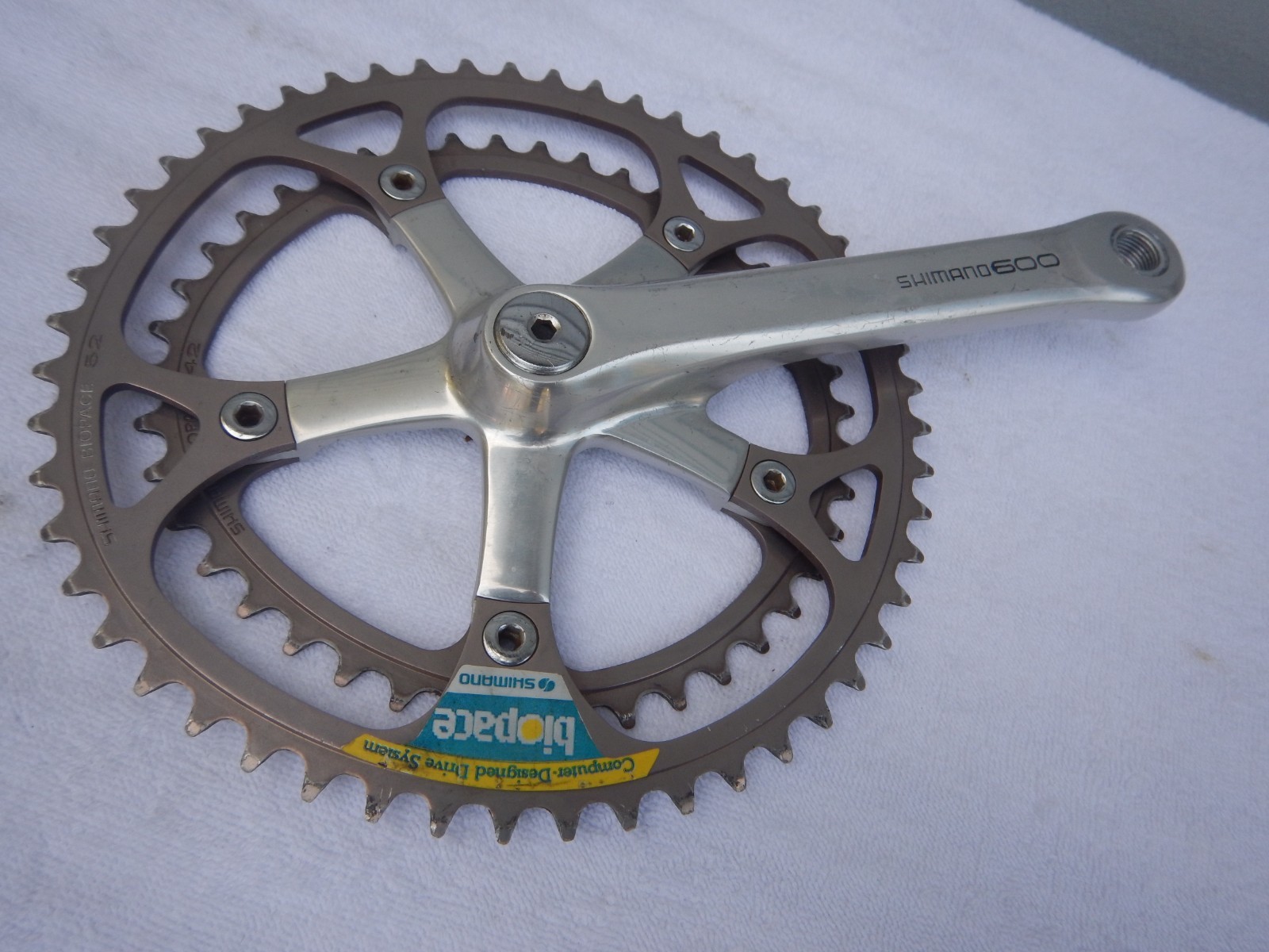 Shimano 600 Ultegra FC-6207 Road Bike 170mm Double Cranks Crankset Biopace 52/42