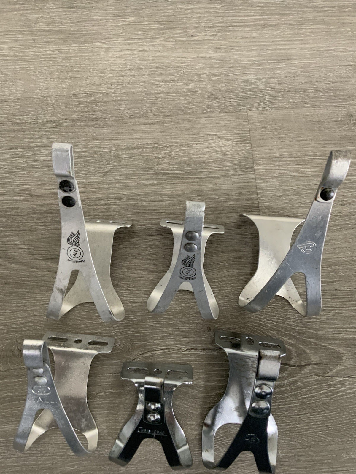 CINELLI ALE GALLI ASSORTED TOE CLIPS STEEL AND ALUMINUM (6)