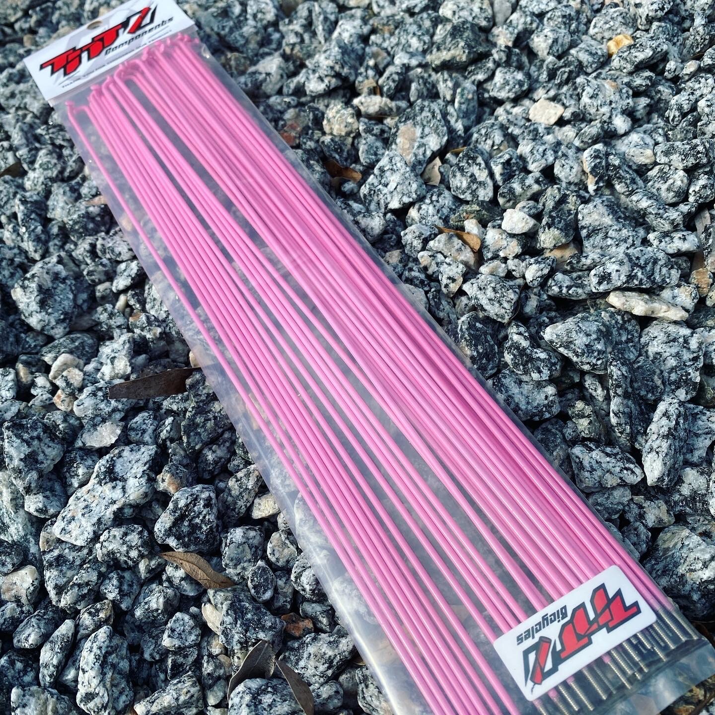 Bicycle Spokes & Nipples – 14G Stainless Steel – LIGHT PINK (CHOOSE YOUR LENGTH)