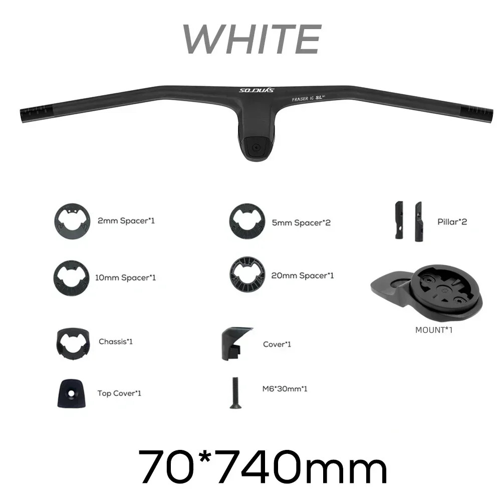 -20 Degrees Full Carbon Fibre MTB Bicycle Integrated Cockpit Handlebar 740MM