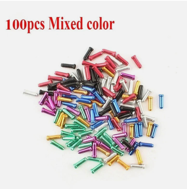 New 50 Pcs Aluminum Bike Bicycle Shifter Brake Cable Tips Caps Ends Crimps