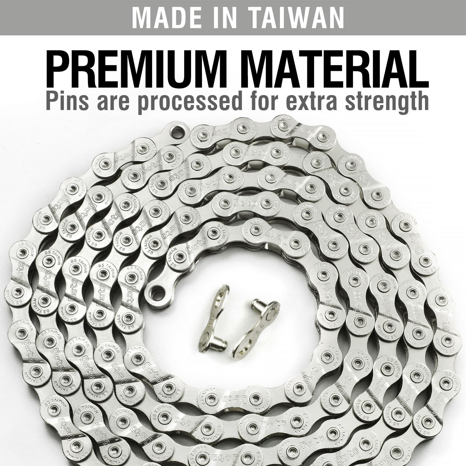 HeavyDuty Bike Chain 6 7 8 Speed Silver 116 Links Quick Link for Bicycle Repair