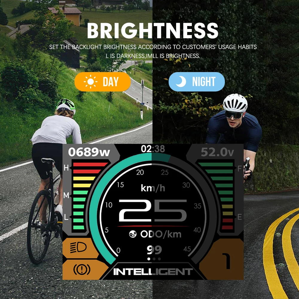 Electric Bike Display LCD 600C Bluetooth Navigation Multilingual Computer 9 PAS