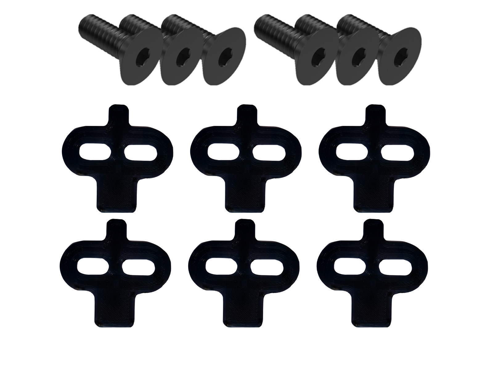 Cleat SPACER 1mm x6 with BOLTS MTB for SPD Constant Thickness (stackable)
