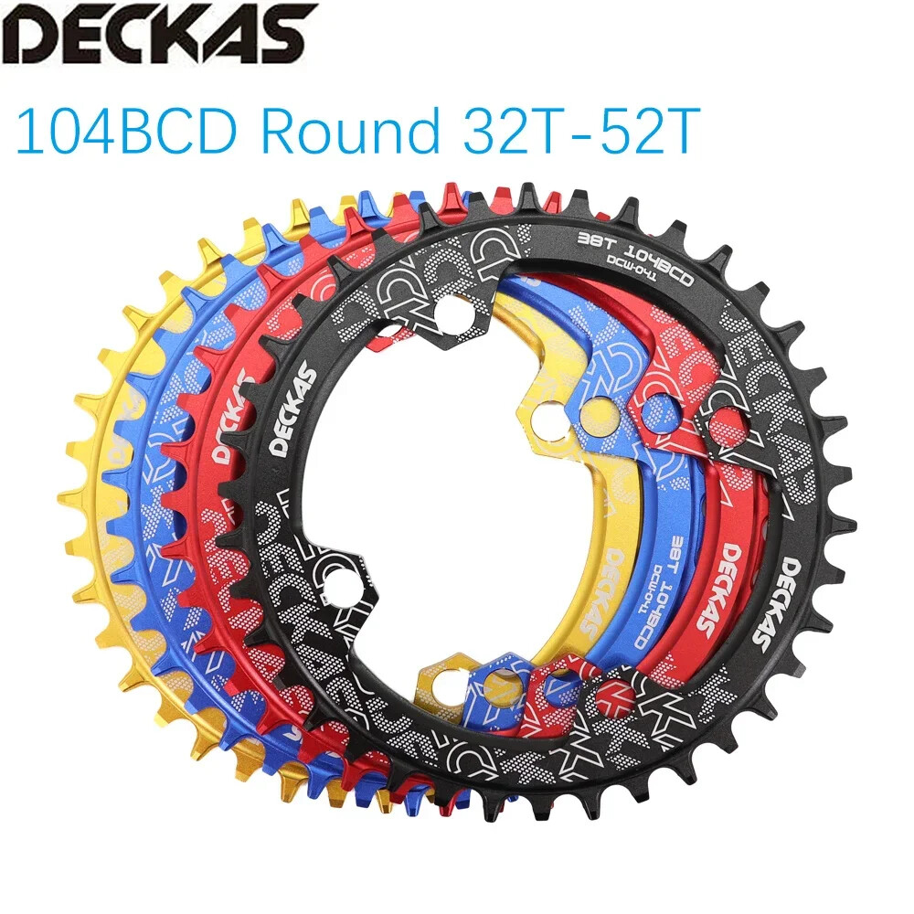 Deckas Bike Chainring Round 104BCD MTB Road Mountain Bicycle Circle 30t to 52t