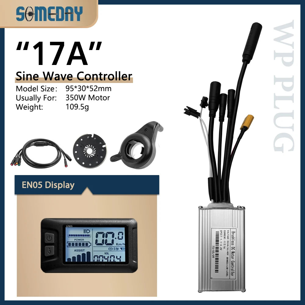 Ebike Three-Mode 17A-30A Sinewave Waterproof Controlle 24V-48V 250W-1000W Motor