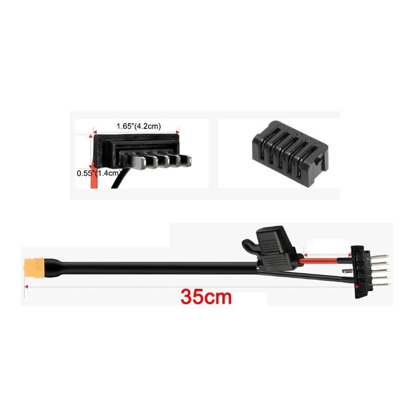 Ebike 4/5/6 Pin hailong Battery Power Connector Plug , XT60 Male & Female cable