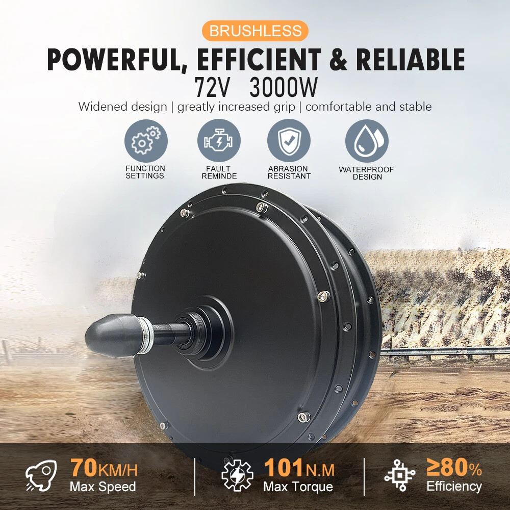 72V 3000W Snow Electric Bike 20 24 26inch 4.0 Tyre Fat Brushless Rear Hub Motor