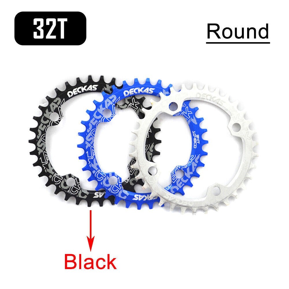 Bike Narrow Wide Round Oval Chainring Chain Ring BCD 104mm 32/34/36/38T DECKAS