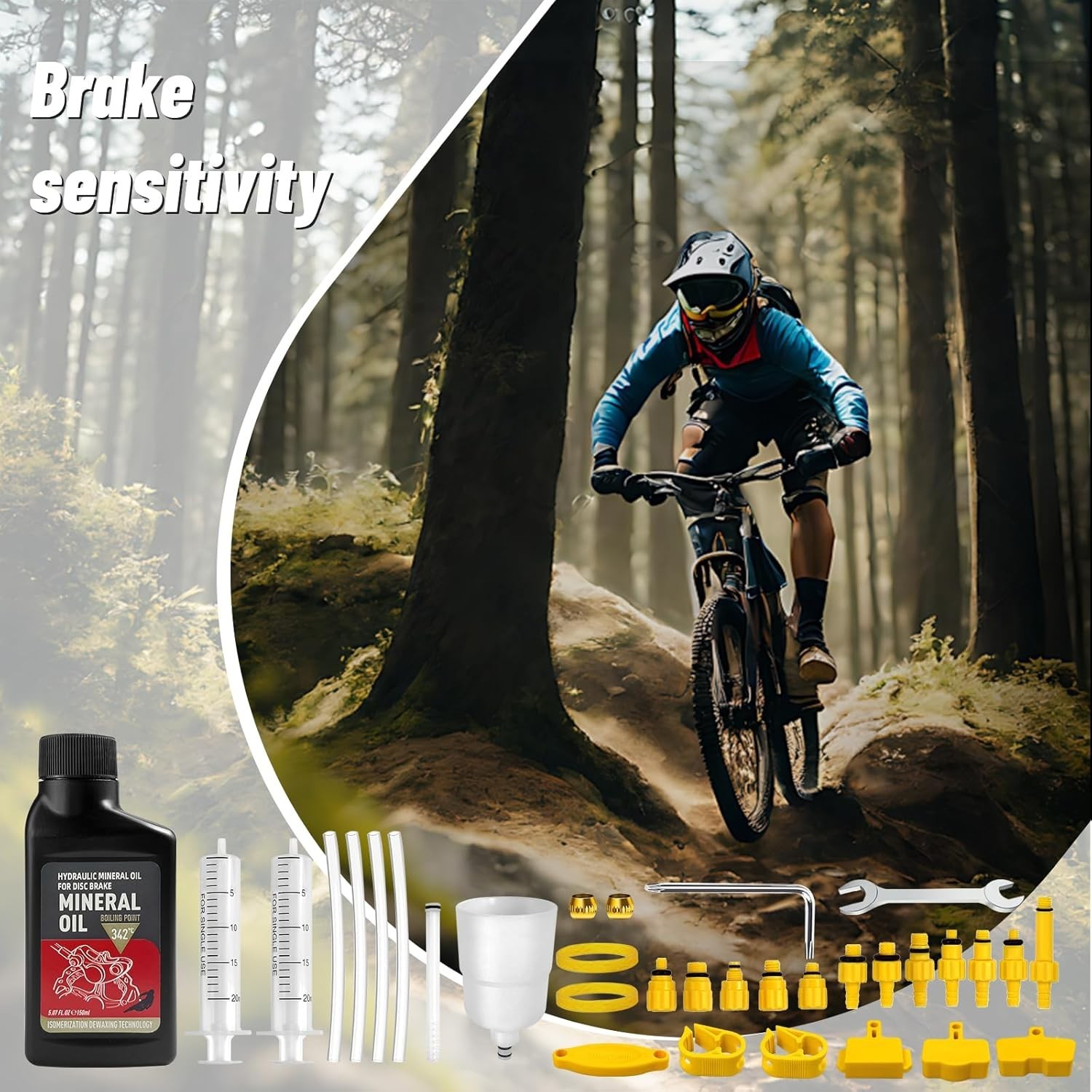 Bicycle Hydraulic Including 150ML Mineral Oil for Shimano,TEKTRO, TRP Hydraul…