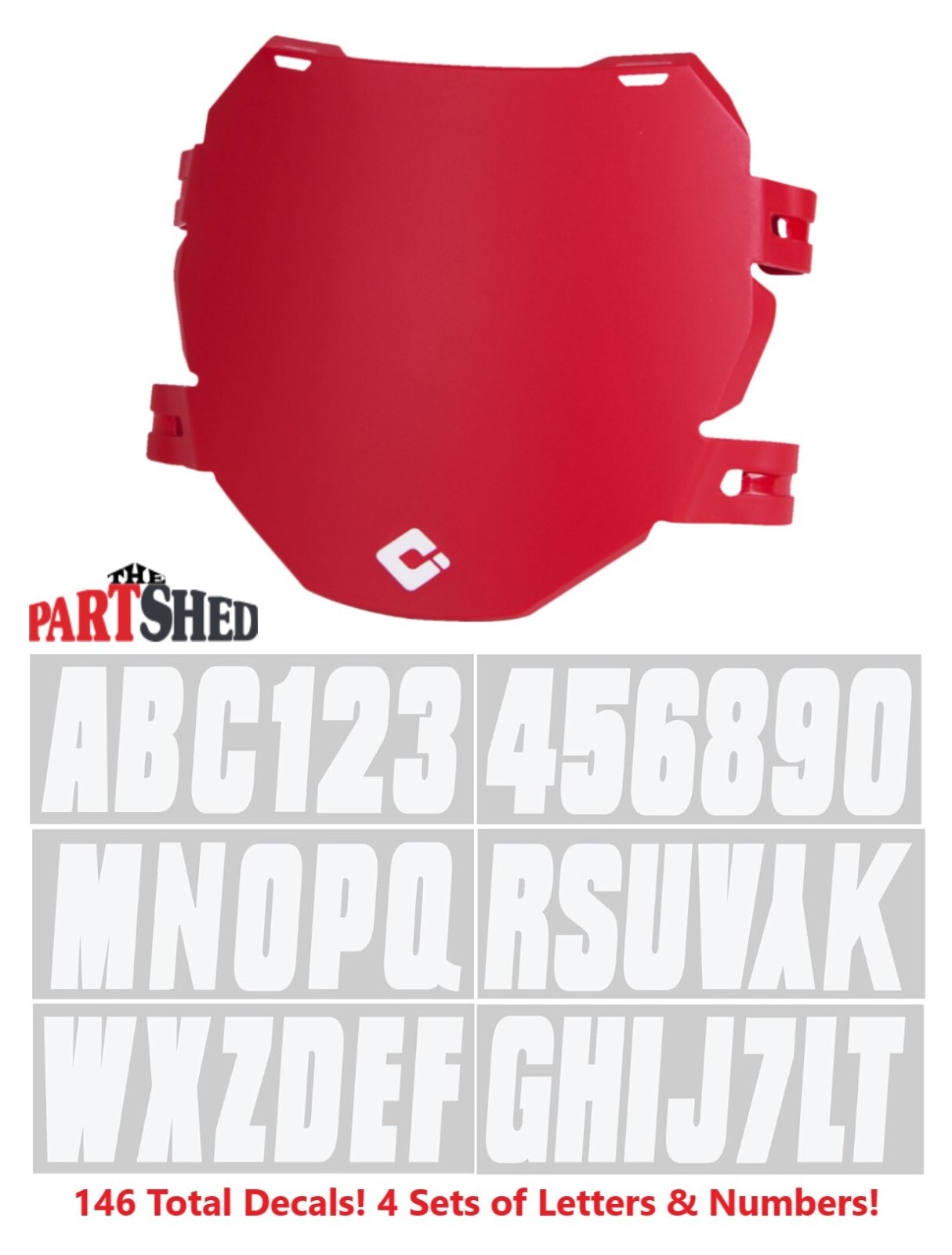ODI Downhill Mountain Bike Red Number Plate & Decal Kit For Ebikes Surrons MTBS
