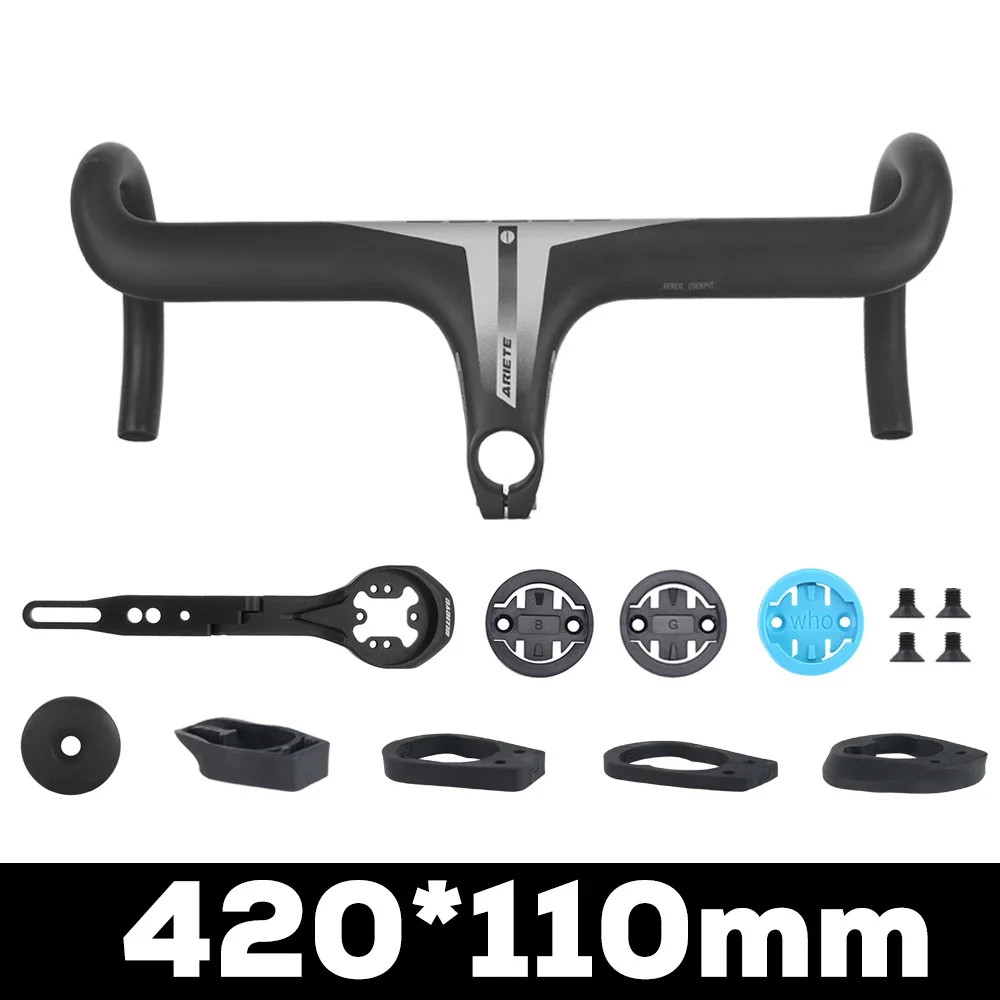 Carbon Road Bike Integrated Drop Bar -6 Degree Full Internal Cable 380-440mm