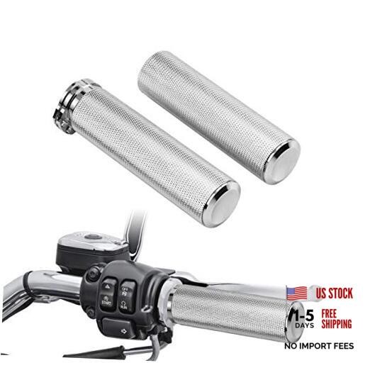 Motorcycle Handlebar Grips for 1″ 25mm Aluminum Universal Fit Chrome – Chrome