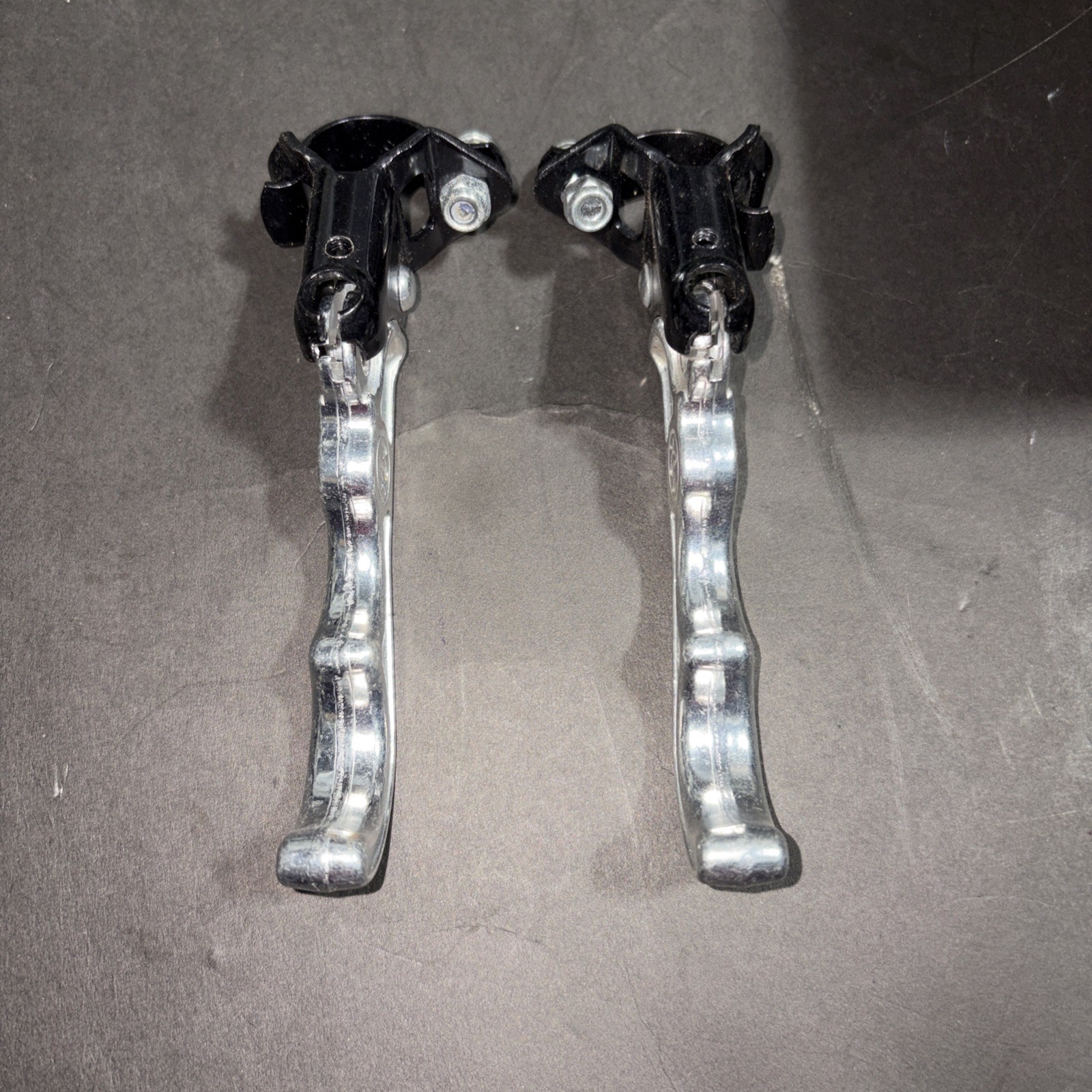 Dia Compe 1980’s MX Brake Lever Pair 2 Finger Black / Silver Old Stock