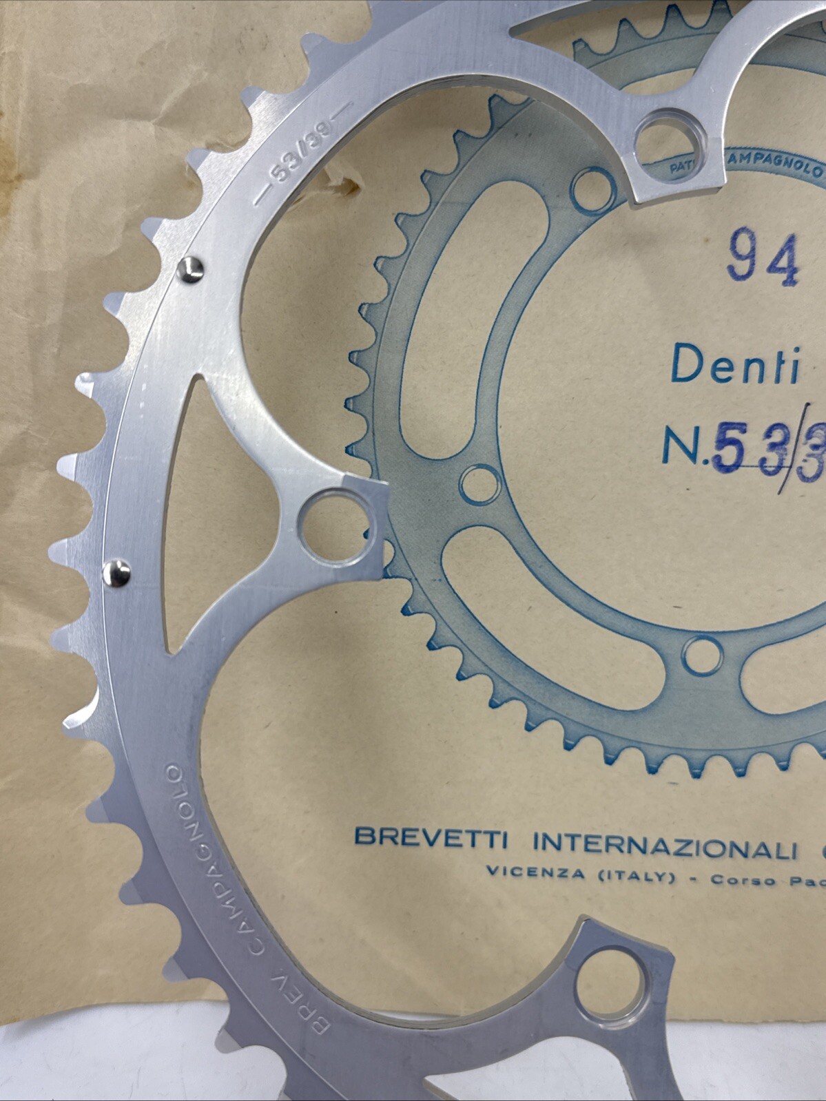 NOS VINTAGE Campagnolo CHORUS & ATHENA 135mm BCD 52-tooth Chainring Silver